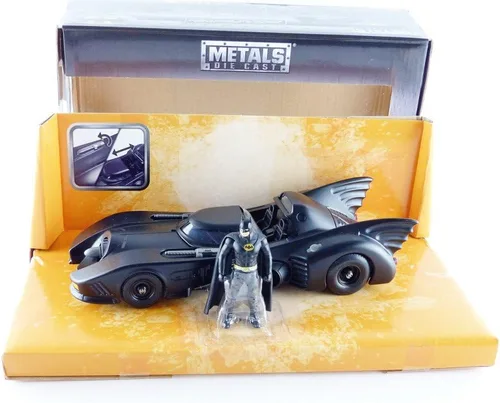 Vista 8 de Juguete para varón del Batimóvil de 1989 a escala 1:24 con muñeco de Batman, marca Jada Toys, línea Metals