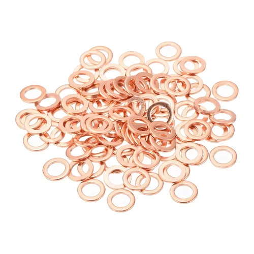 Vista 23 de MECCANIXITY - 52 piezas de arandelas planas de cobre, arandelas de sellado de anillo de trituración métricas mejoradas de cobre de 3x7x1mm