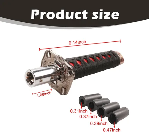 Vista 2 de 1 cabezal de cambio Katana Samurai para automóvil, funda protectora para perilla de palanca de cambios de 6.1 pulgadas con 4 adaptadores, palanca
