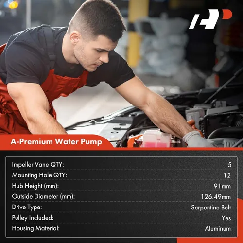 Vista 2 de Bomba de Agua del Motor A-Premium con Junta y Polea [compatible con DOHC, 6Cil 2.5 3.0 3.5L] Compatible con Mercedes-Benz