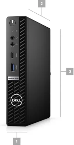 Vista 2 de Dell Optiplex 5090 Micro Desktop Core i5-10500T - Disco duro SSD de 512 GB - 16 GB RAM 6 núcleos @ 3.8 GHz Win 11 Pro Negro (renovado)