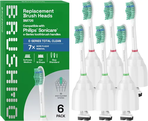 Vista 9 de Brushmo e-Series Cepillo de Dientes Eléctrico Sónico - Cepillo de Dientes Electrónico Recargable de Rosca para Adultos con 3 Modos y Temporizador