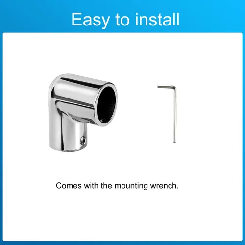 Vista 7 de Accesorio de barandilla de barco resistente, accesorios de codo de 2 vías de 90 grados, acero inoxidable 316, conector de tubería para tubos de 1