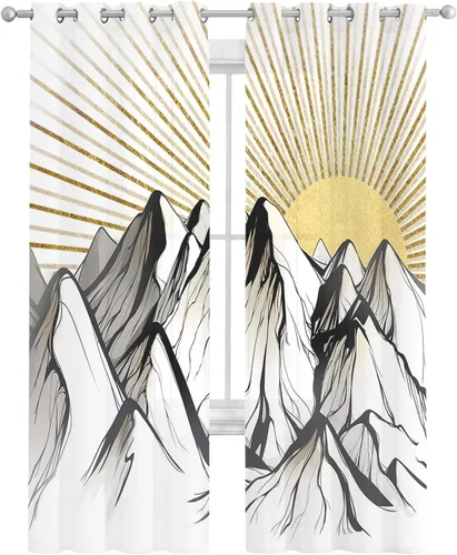 Vista 17 de Cortinas traslúcidas con parche de calabazas de 39 pulgadas de largo, juego de 2 paneles de cortinas para cocina, dormitorio, sala de estar