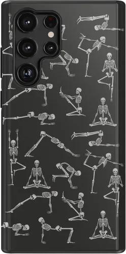 Vista 78 de Casely Funda para Galaxy S9 Postura de cadáver Yoga de esqueleto Diseño protector delgado esencial de doble capa