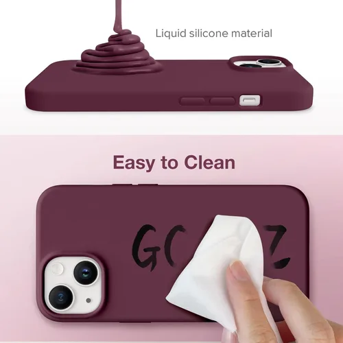 Vista 1652 de GONEZ Funda magnética para iPhone 14, compatible con Magsafe, con protector de pantalla + protector de cámara, forro de microfibra antiarañazos