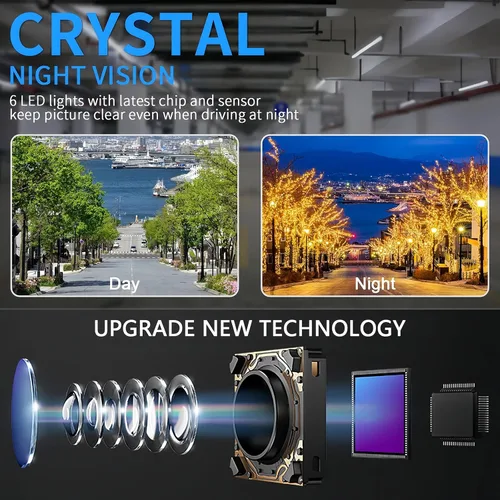 Vista 3 de Cámara de respaldo HD 1080P para automóviles, visión nocturna, gran angular de 170°, impermeable, fácil instalación, imagen clara para camiones