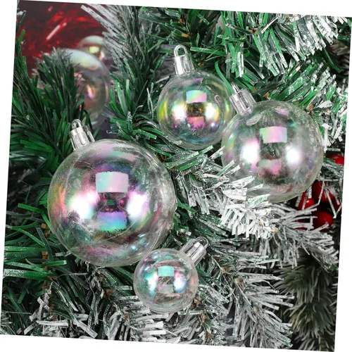Vista 6 de Adornos de bola de Navidad, bolas transparentes, esferas transparentes, adornos para árbol de Navidad, decoración de esfera rellenable, manualidades