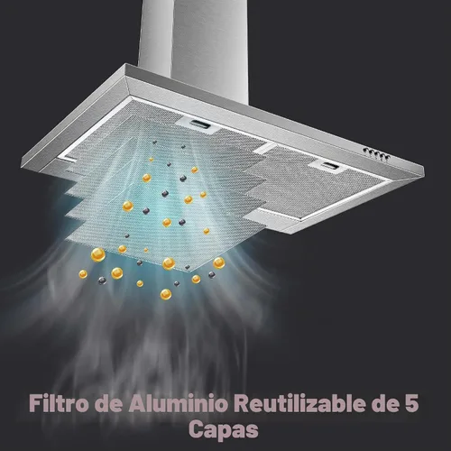 Vista 5 de [Usado] SNDOAS Campana extractora de 24 pulgadas, 450 CFM Campana extractora negra para montaje en pared, Campana extractora de cocina convertible