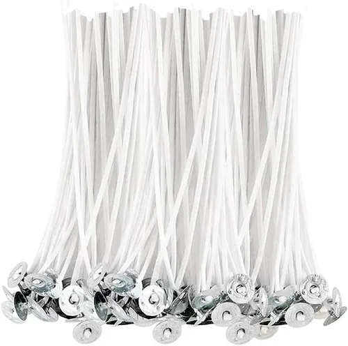 BEADNOVA Mechas de algodón para velas de 4 pulgadas, 150 piezas, mechas cortas para hacer velas para hacer bricolaje