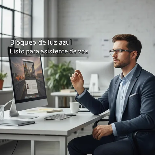 Vista 5 de Lentes inteligentes AI con traducción en tiempo real para 164 idiomas, lentes de traducción Bluetooth 5.4 para hombres y mujeres, bloqueo de luz