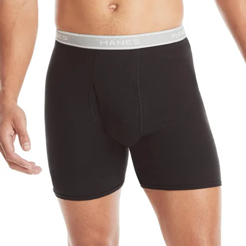 Vista 2 de Hanes Calzoncillos tipo bóxer para hombre, ropa interior de algodón suave y transpirable con cintura ComfortFlex, paquete múltiple