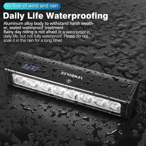 Vista 6 de Luces de bicicleta, luz de bicicleta de 4800 lúmenes con 4 modos, 14000 mAh USB-C recargable luz de bicicleta para bicicleta para conducción