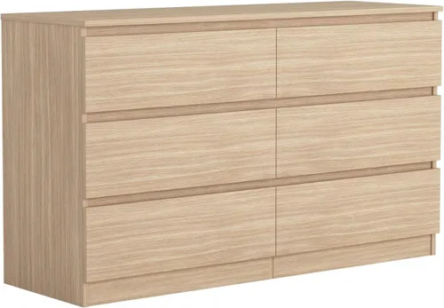 Vista 17 de Spaco Cómoda negra para dormitorio, cómoda moderna de 6 cajones con cajón profundo, amplia cómoda de almacenamiento, muebles organizadores