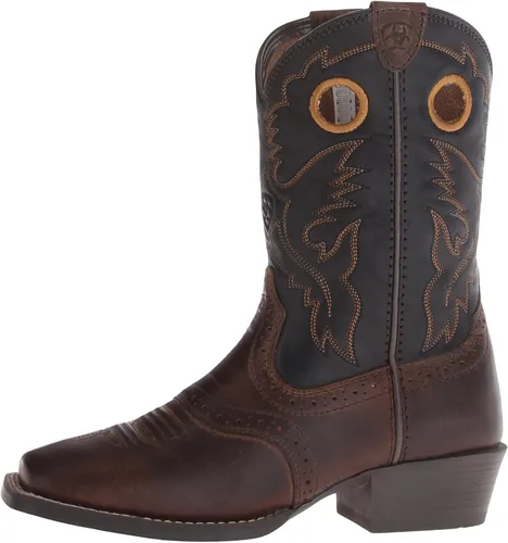 Vista 8 de Botas vaqueras Ariat occidentales RoughStock para niños, Marrón, 12 M US pequeño niño