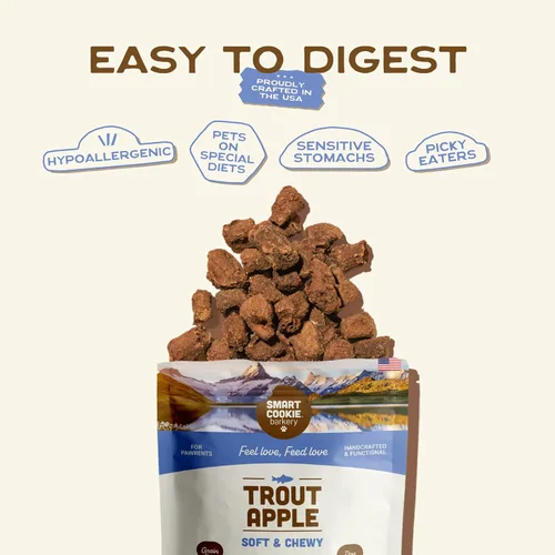Vista 4 de Smart Cookie All Natural Soft Dog Treats - Paquete variado de 4 sabores (5 onzas cada uno), golosinas saludables para perros y cachorros