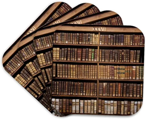 Vista 10 de 3dRose France, Corsica, Books, Ajaccio Municipal Library - EU09 SSM0025 - Scott T. Smith Set of 4 Ceramic Tile Coasters