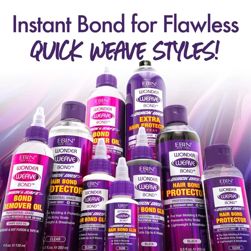 Vista 7 de EBIN NEW YORK Wonder Weave Bond - Pegamento para el cabello, color negro, 1