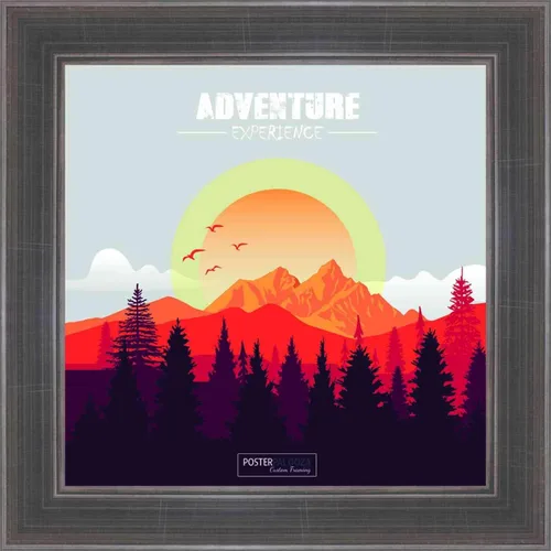 Poster Palooza 5x5 Inch Contemporary Pewter Complete Wood Square Picture Frame with UV Acrylic Plexiglass, Foam Board Backing & Hardware Included -