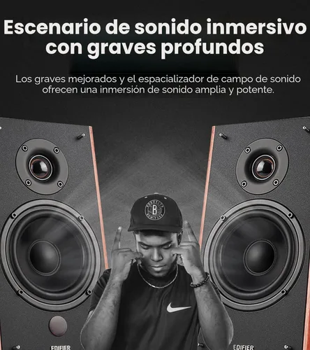 Vista 5 de Altavoces de estantería Edifier R2000DB Active Negro (Piano Black)