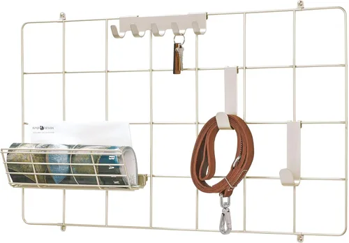 Vista 14 de InterDesign Jayce Sistema de pared metálica, panel de organización modular de rejilla para el almacenamiento adicional en la cocina