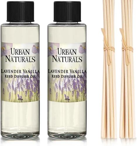 Vista 100 de Urban Naturals Recambio de difusor de varillas de aceite de eucalipto y salvia y varillas Eucalipto, salvia, menta, lima y madera de cedro, 4
