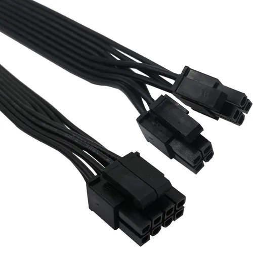 Vista 3 de COMeap Cable de CPU para PSU estacionales, PCIe 8 pines macho a CPU 8 pines (4+4 desmontables) macho EPS-12V adaptador de corriente de placa base