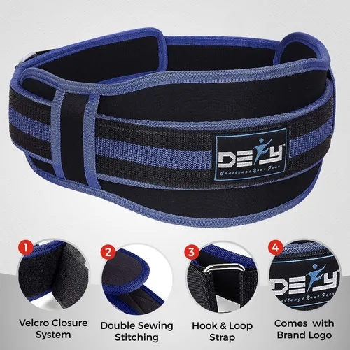 Vista 2 de DEFY - Cinturón de levantamiento de pesas con cinturón lumbar de neopreno doble cinturón de espalda de 5 pulgadas de ancho, entrenamiento