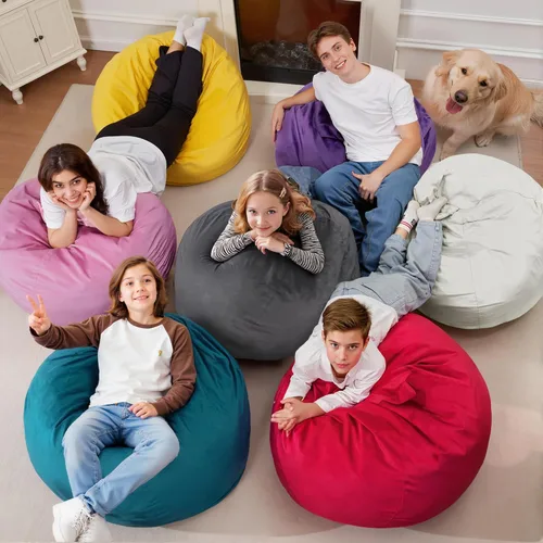 Vista 14 de de 3 pies con relleno de espuma viscoelástica, puf grandes, sofá suave con funda de terciopelo holandés, 36 x 36 x 24 pulgadas (morado)