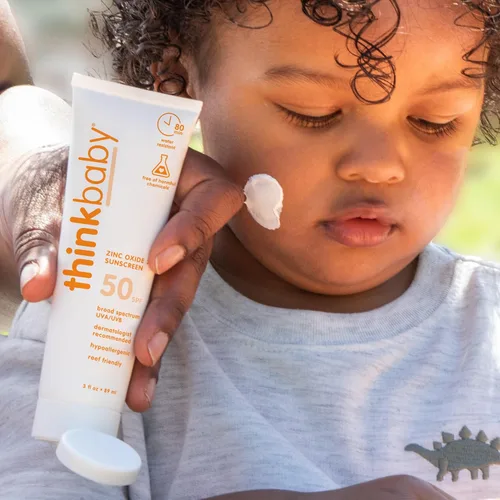 Vista 8 de Thinkbaby SPF 50+ Protector solar para bebés, 85 g – Crema solar mineral natural y segura para bebés – Resistente al agua, protección solar