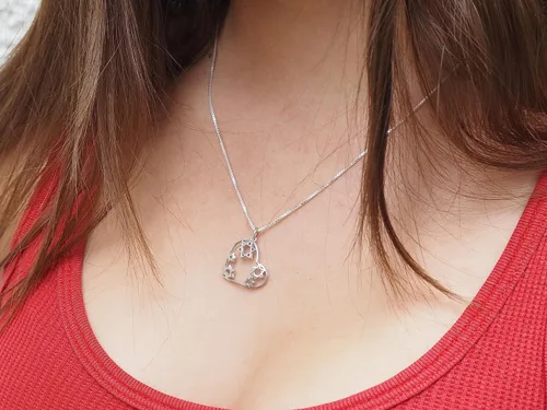 Vista 3 de Alef Bet by Paula Collar de estrella de David, colgante de corazón de plata de ley, regalo de joyería judía para mujer