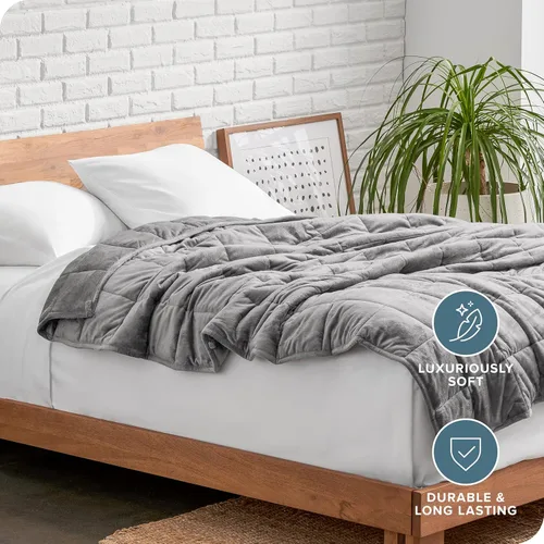 Vista 16 de Bare Home Manta con peso tamaño Twin o Full 7 libras (40" x 60") - Totalmente natural 100% algodón - Manta pesada premium con cuentas de vidrio