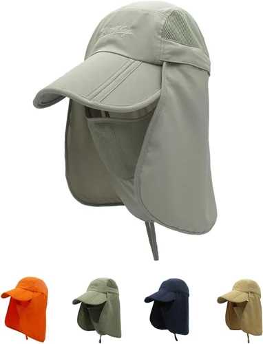 Vista 13 de LLmoway Sombrero de pesca con protección solar para hombre, mujer, niños, safari, de secado rápido