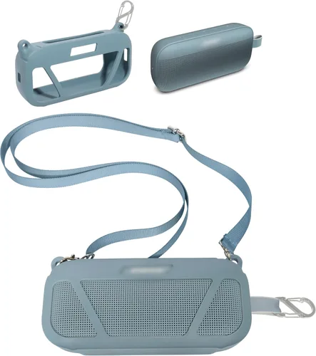 Vista 4 de CaseSack Cubierta de silicona para altavoz portátil Bose SoundLink Flex Bluetooth (negro)