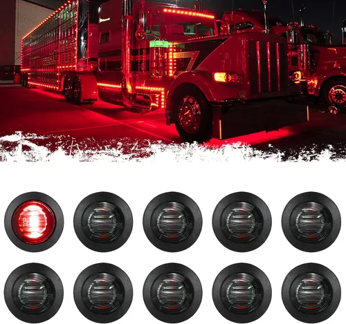 Vista 8 de PSEQT Luces LED redondas laterales de 3/4 pulgadas, indicadores de señal de giro, luz de ojal de bala, impermeable, para remolque, camión, autobús