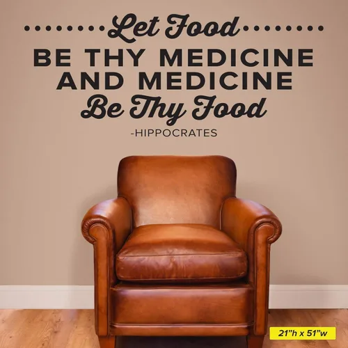 Vista 3 de Let Food Be Thy Medicine And Medicine Be Thy Food - Hippocrates Wall Decal Quote - Wall Sticker - 0438