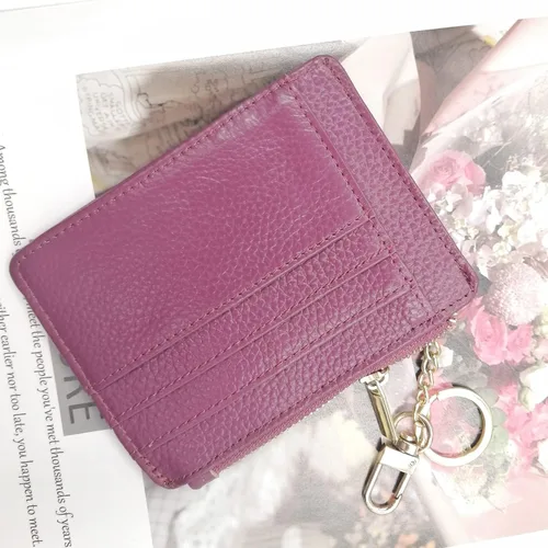 Vista 7 de Monedero delgado con bloqueo RFID, con bolsillo frontal para monedas, tarjetero, para mujer