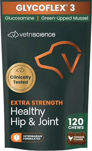 Vista 18 de VetriScience Masticables saludables para cadera y articulaciones extra fuertes, glucosamina GlycoFlex y mejillón de labios verdes, suplemento