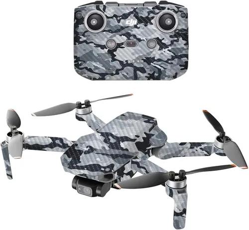 Vista 14 de MightySkins - Drone portátil de fibra de carbono compatible con DJI Mini 2, camuflaje negro, acabado de fibra de carbono texturizado protector