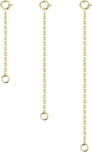 Vista 12 de 3 piezas de extensores de collar de plata de ley 925 para mujeres, duraderos, fuertes, extraíbles, extensión de pulsera, collar, tobillera, joyería