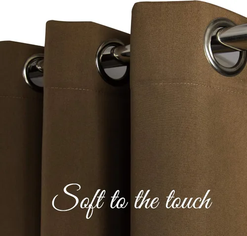 Vista 5 de Lush Decor Absolute Blackout Mocha - Par de paneles de cortinas para ventana con aislamiento y ojales oscurecimiento de habitación eficiencia