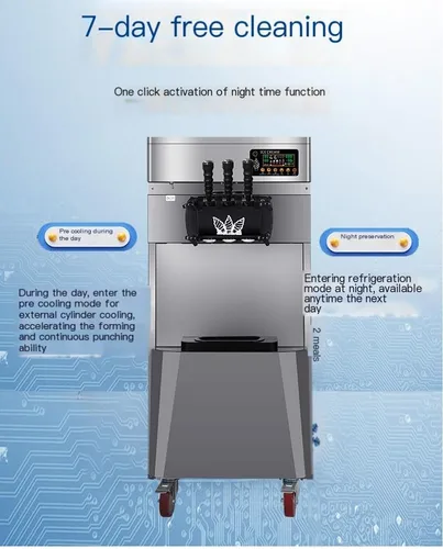 Vista 5 de Electric Soft Serve Ice Cream Machine, Stainless Steel Commercial Dessert Maker for Shops and Cafes,28L