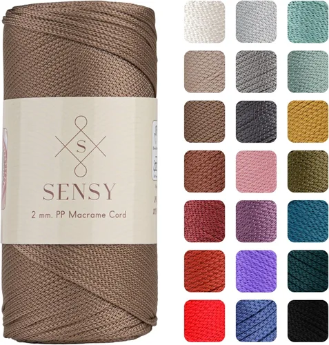 Vista 72 de Sensy Premium 2mm 229.5 metros de cuerda de poliéster 100% cordón de polipropileno Cordón de macramé 2mm Cordón para bolso de crochet Hilo