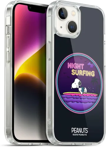 Vista 198 de Head Case Designs Funda de gel suave con licencia oficial de Peanuts Tropical Surf Snoopy Aloha Disco compatible con Apple iPhone 13 Mini