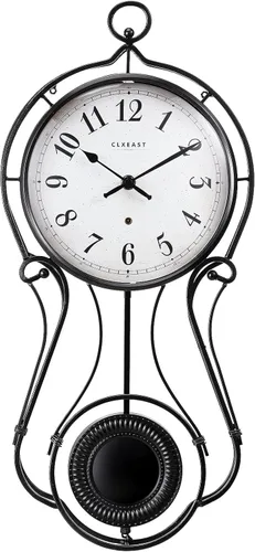 Vista 10 de CLXEAST Reloj de pared con péndulo de metal de 20 pulgadas, funciona con pilas, relojes de pared grandes para decoración de sala de estar, acabado