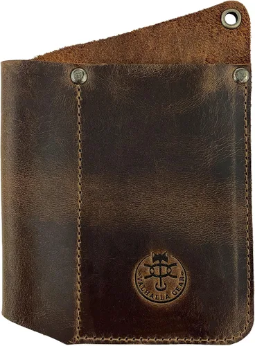 Vista 2 de Funda para herramientas hecha a mano de cuero de grano completo, soporte multiherramienta, funda para cuchillos, accesorios de camping y exteriores