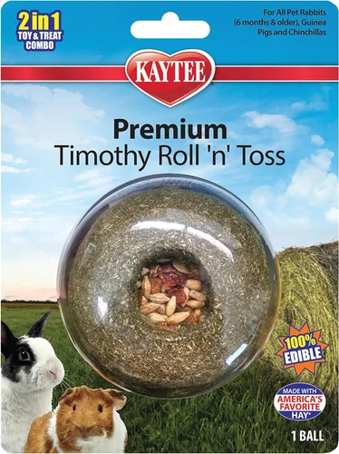 Kaytee Timothy Roll 'n' Toss - Juguete y golosina para conejos, cobayas y chinchillas de Kaytee
