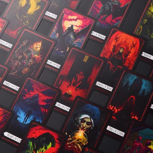 Vista 5 de Earth Moon Magick - Tarot del Reino de las Sombras - 78 + 2 cartas adicionales, guía con palabras clave, juego de cartas de tarot oráculo, ideal