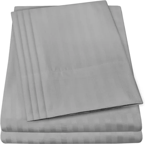 Vista 27 de Juego de sábanas de 4 piezas para camas individuales de 1500 hilos de microfibra de cepillado fino con bolsillo profundo - 1 funda de almohada