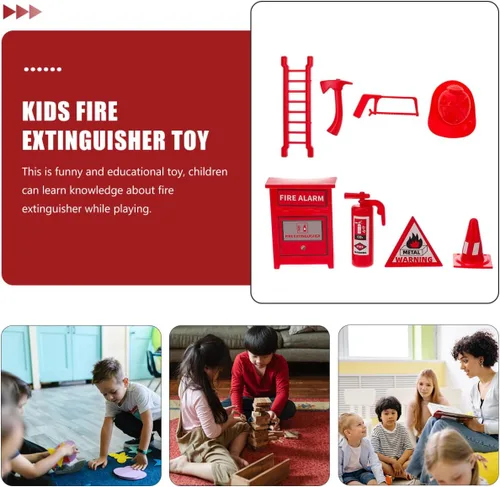 Vista 6 de Mini bombero juego de simulación con 4 extintores de incendios de juguete y escalera